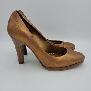Carlos by Carlos Santana Presume Chestnut Leather Pumps Heels Womens Size 6.5 M
